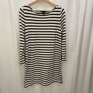 J.Crew Cotton Classic Black White Stripe Shift Dress